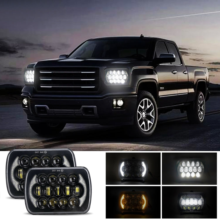 Lampade per fari a LED a forma quadrata per auto da 7 pollici (5X7)/(7X6) H4 DC 9V-30V 30000LM 300W 8LED per Jeep Wrangler, 8LEDs