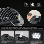 Lampade per fari a LED a forma quadrata per auto da 7 pollici (5X7)/(7X6) H4 DC 9V-30V 30000LM 300W 8LED per Jeep Wrangler, 8LEDs