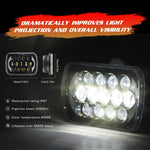 Lampade per fari a LED a forma quadrata per auto da 7 pollici (5X7)/(7X6) H4 DC 9V-30V 30000LM 300W 8LED per Jeep Wrangler, 8LEDs