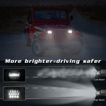 Lampade per fari a LED a forma quadrata per auto da 7 pollici (5X7)/(7X6) H4 DC 9V-30V 30000LM 300W 8LED per Jeep Wrangler, 8LEDs