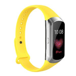 Per Samsung Galaxy Fit SM-R370 Cinturino di ricambio per cinturino in silicone lucido con bottone a chiodo