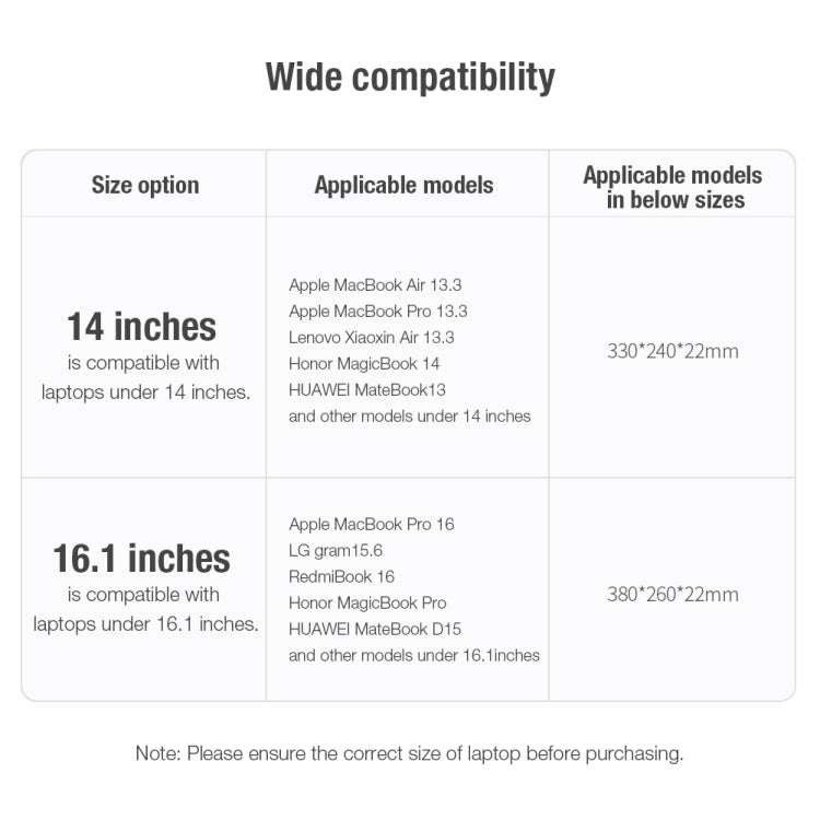 Custodia per laptop multifunzionale per pendolari NILLKIN, For 14.0 inch and Below, For 16.0 inch and Below