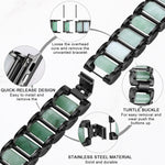 Cinturino per orologio in acciaio inossidabile color smeraldo, For Apple Watch Ultra 49mm / Series 8&7 45mm / SE 2&6&SE&5&4 44mm / 3&2&1 42mm, For Apple Watch Series 8&7 41mm / SE 2&6&SE&5&4 40mm / 3&2&1 38mm                                            ...