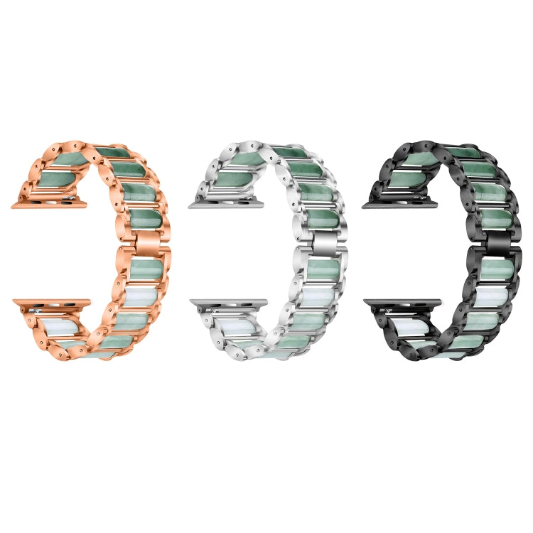 Cinturino per orologio in acciaio inossidabile color smeraldo, For Apple Watch Ultra 49mm / Series 8&7 45mm / SE 2&6&SE&5&4 44mm / 3&2&1 42mm, For Apple Watch Series 8&7 41mm / SE 2&6&SE&5&4 40mm / 3&2&1 38mm                                            ...