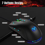 Mouse da gioco meccanico leggero HXSJ A883 a 7 tasti 6400 DPI RGB