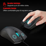Mouse da gioco meccanico leggero HXSJ A883 a 7 tasti 6400 DPI RGB