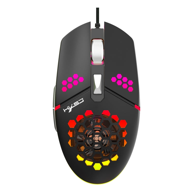 HXSJ J400 Mouse cablato da gioco con ventola di raffreddamento a 6 tasti 8000 DPI RGB, J400