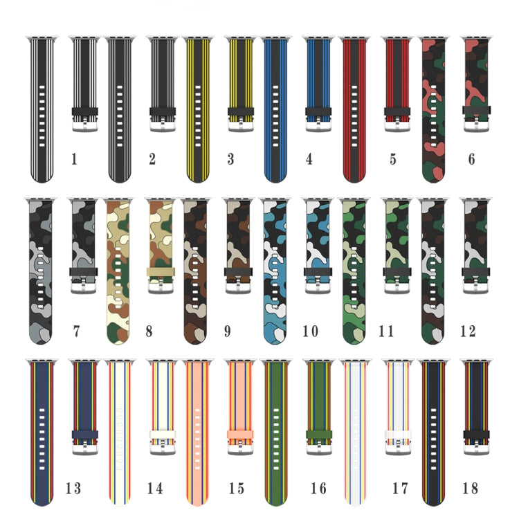 Cinturino dell'orologio sostituibile in silicone, For Apple Watch Series 8&7 41mm / SE 2&6&SE&5&4 40mm / 3&2&1 38mm, For Apple Watch Series 7 45mm / 6 & SE & 5 & 4 44mm / 3 & 2 & 1 42mm, For Apple Watch Series 7 41mm / 6 & SE & 5 & 4 40mm / 3 & 2 & 1 38mm