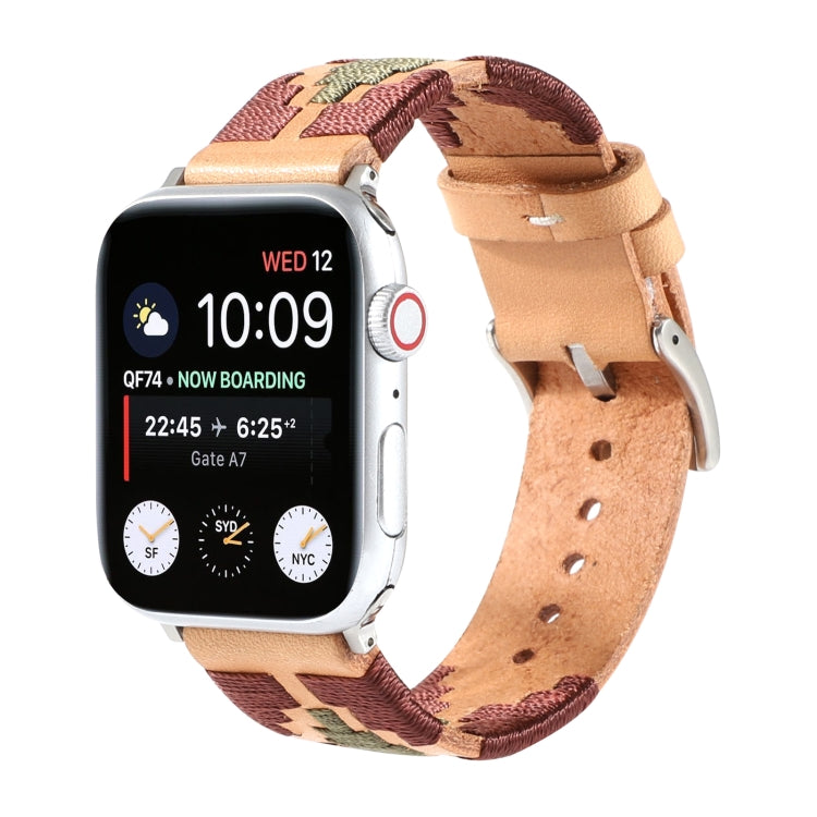 Cinturino in pelle intrecciata a contrasto, For Apple Watch Ultra 49mm / Series 8&7 45mm / SE 2&6&SE&5&4 44mm / 3&2&1 42mm, For Apple Watch Series 8&7 41mm / SE 2&6&SE&5&4 40mm / 3&2&1 38mm