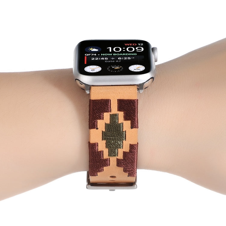 Cinturino in pelle intrecciata a contrasto, For Apple Watch Ultra 49mm / Series 8&7 45mm / SE 2&6&SE&5&4 44mm / 3&2&1 42mm, For Apple Watch Series 8&7 41mm / SE 2&6&SE&5&4 40mm / 3&2&1 38mm