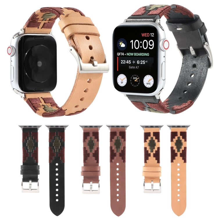 Cinturino in pelle intrecciata a contrasto, For Apple Watch Ultra 49mm / Series 8&7 45mm / SE 2&6&SE&5&4 44mm / 3&2&1 42mm, For Apple Watch Series 8&7 41mm / SE 2&6&SE&5&4 40mm / 3&2&1 38mm