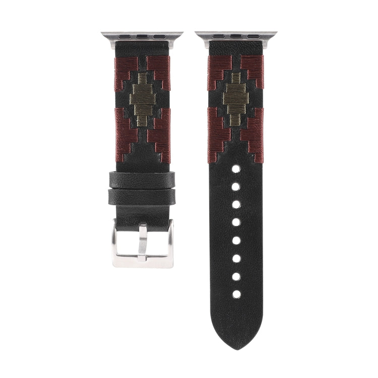 Cinturino in pelle intrecciata a contrasto, For Apple Watch Ultra 49mm / Series 8&7 45mm / SE 2&6&SE&5&4 44mm / 3&2&1 42mm, For Apple Watch Series 8&7 41mm / SE 2&6&SE&5&4 40mm / 3&2&1 38mm