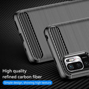 Custodia in TPU in fibra di carbonio con trama spazzolata, For Xiaomi Redmi Note 10 5G, For Xiaomi Mi 11 Lite