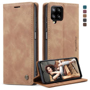 Custodia portafoglio in pelle con flip per Samsung Galaxy A12