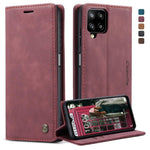 Custodia portafoglio in pelle con flip per Samsung Galaxy A12