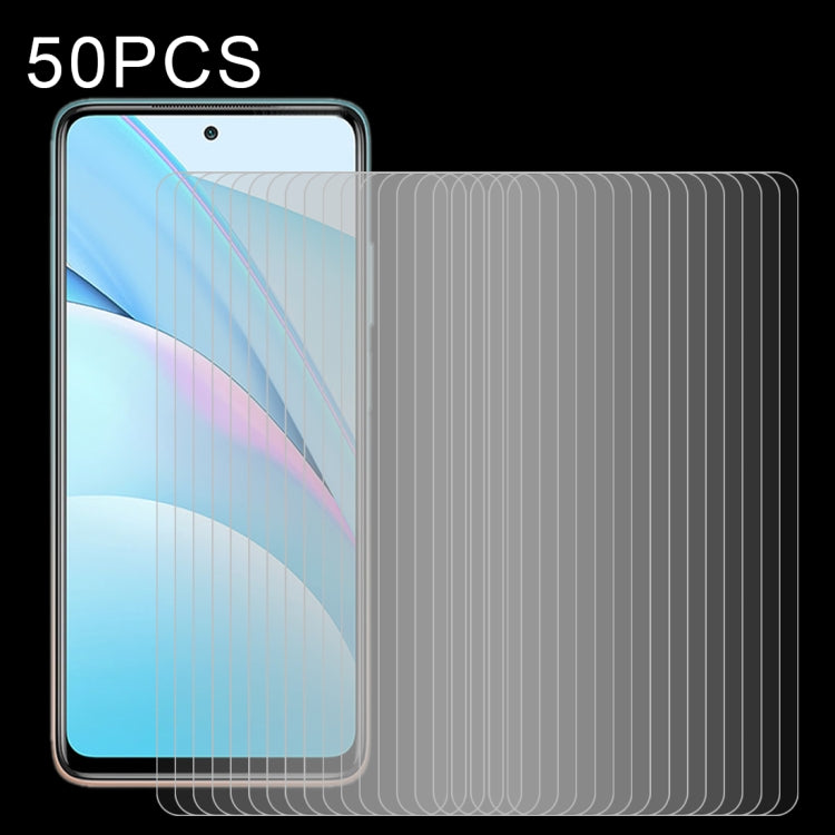 50 pellicole in vetro temperato da 0,26 mm 9H 2,5D, For Xiaomi Mi 10T 5G / 10T Pro 5G / 10T Lite 5G (50 PCS), For Xiaomi Redmi Note 9T (50 PCS), For Xiaomi Redmi Note 10 5G / Poco M3 Pro 5G (50 PCS)                                                      ...