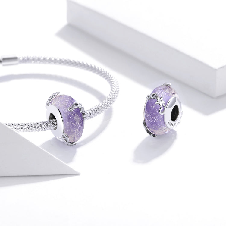 Accessori per collana braccialetto fai da te con perline viola Blass in argento sterling S925, Flower Purple Blass