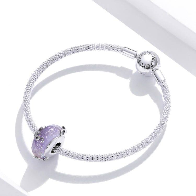 Accessori per collana braccialetto fai da te con perline viola Blass in argento sterling S925, Flower Purple Blass