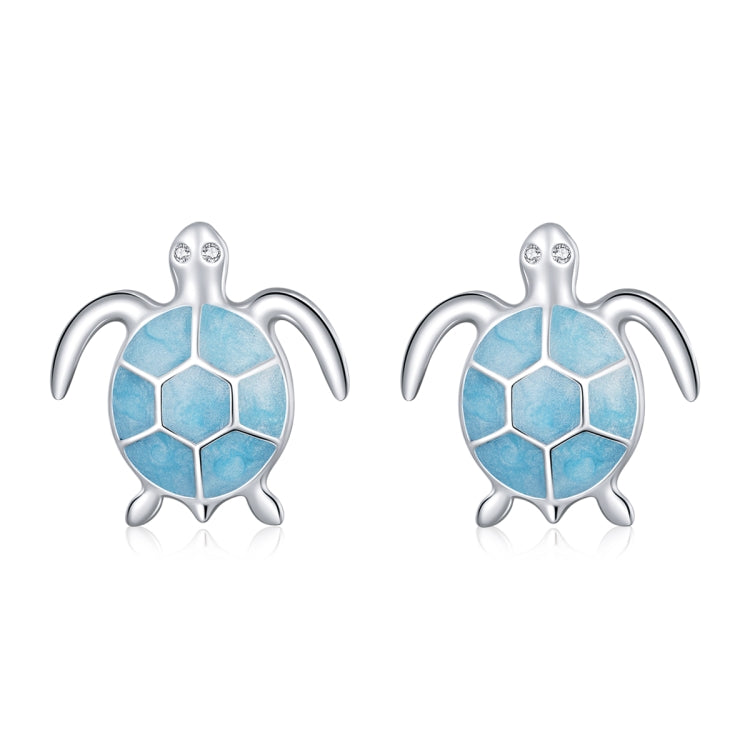 Orecchini da donna in argento sterling S925 con tartaruga blu, Turtle