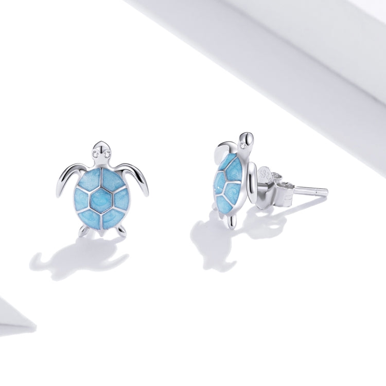 Orecchini da donna in argento sterling S925 con tartaruga blu, Turtle