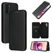 Struttura in fibra di carbonio Flip orizzontale magnetico Custodia in pelle TPU + PC + PU con slot per schede, For Xiaomi Redmi Note 10, For Xiaomi Redmi Note 10S, For Xiaomi Redmi Note 10 Pro, For Xiaomi Redmi Note 10 Pro Max