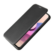 Struttura in fibra di carbonio Flip orizzontale magnetico Custodia in pelle TPU + PC + PU con slot per schede, For Xiaomi Redmi Note 10, For Xiaomi Redmi Note 10S, For Xiaomi Redmi Note 10 Pro, For Xiaomi Redmi Note 10 Pro Max