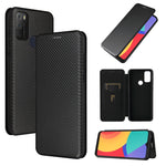 Struttura in fibra di carbonio Flip orizzontale magnetico Custodia in pelle TPU + PC + PU con slot per schede, For alcatel 1S (2021), For Huawei P50 Pro