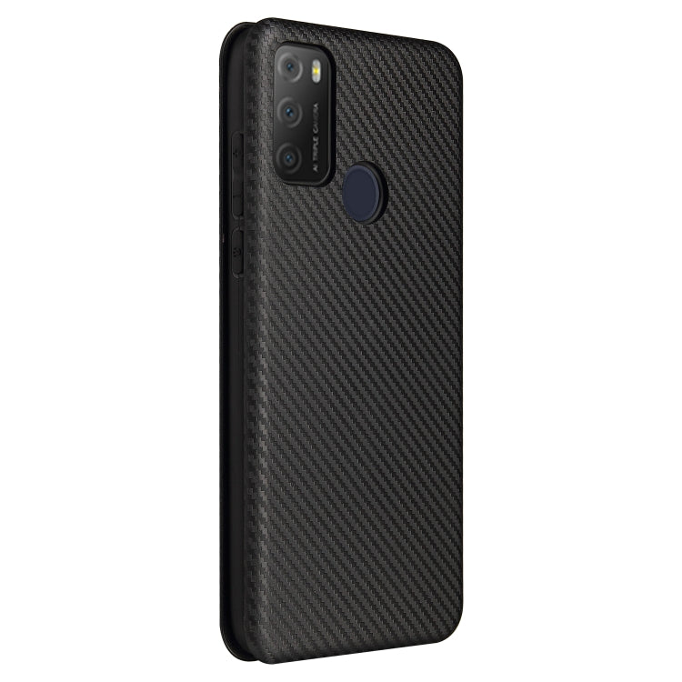 Struttura in fibra di carbonio Flip orizzontale magnetico Custodia in pelle TPU + PC + PU con slot per schede, For alcatel 1S (2021), For Huawei P50 Pro