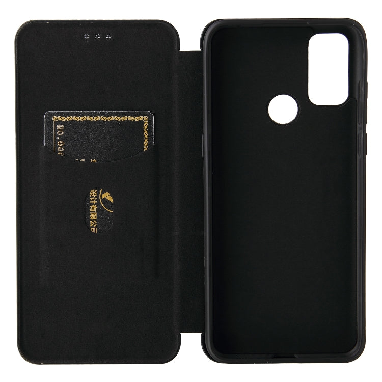 Struttura in fibra di carbonio Flip orizzontale magnetico Custodia in pelle TPU + PC + PU con slot per schede, For alcatel 1S (2021), For Huawei P50 Pro