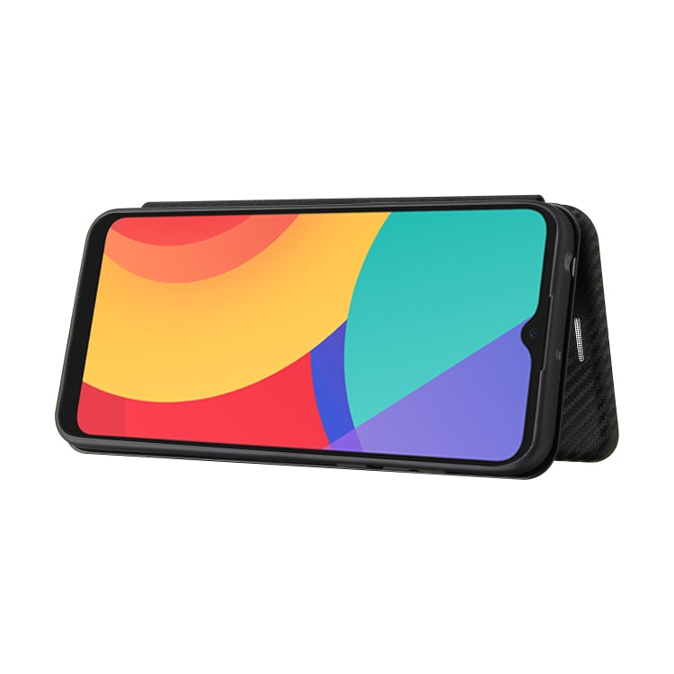 Struttura in fibra di carbonio Flip orizzontale magnetico Custodia in pelle TPU + PC + PU con slot per schede, For alcatel 1S (2021), For Huawei P50 Pro
