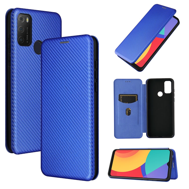 Struttura in fibra di carbonio Flip orizzontale magnetico Custodia in pelle TPU + PC + PU con slot per schede, For alcatel 1S (2021), For Huawei P50 Pro
