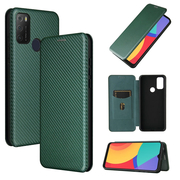 Struttura in fibra di carbonio Flip orizzontale magnetico Custodia in pelle TPU + PC + PU con slot per schede, For alcatel 1S (2021), For Huawei P50 Pro