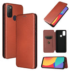 Struttura in fibra di carbonio Flip orizzontale magnetico Custodia in pelle TPU + PC + PU con slot per schede, For alcatel 1S (2021), For Huawei P50 Pro