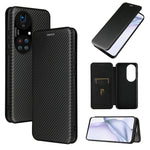 Struttura in fibra di carbonio Flip orizzontale magnetico Custodia in pelle TPU + PC + PU con slot per schede, For alcatel 1S (2021), For Huawei P50 Pro