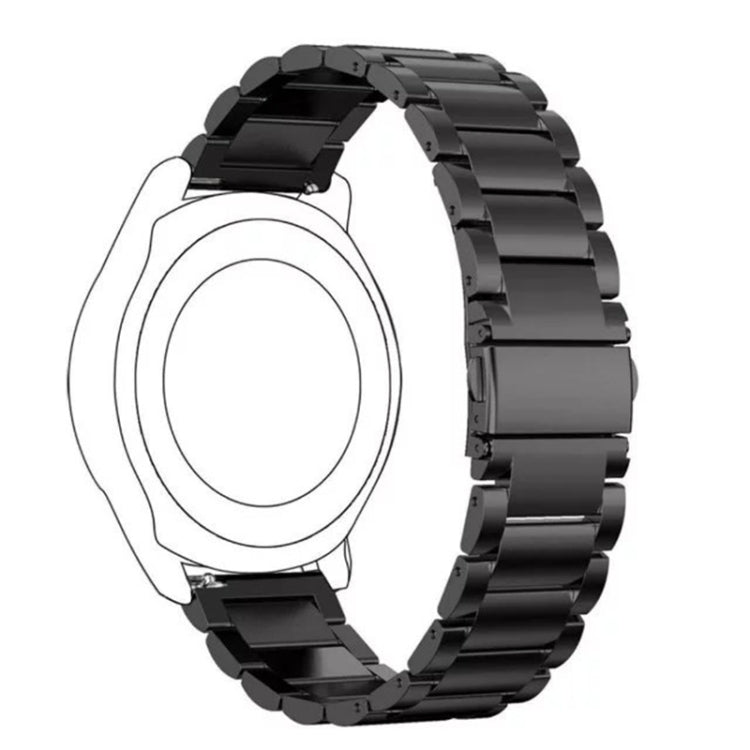 Cinturino di ricambio in acciaio inossidabile con tre fibbie piatte da 22 mm per Huawei Watch GT2 Pro / Amazfit GTR 2