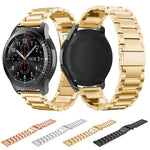 Cinturino di ricambio in acciaio inossidabile con tre fibbie piatte da 22 mm per Huawei Watch GT2 Pro / Amazfit GTR 2