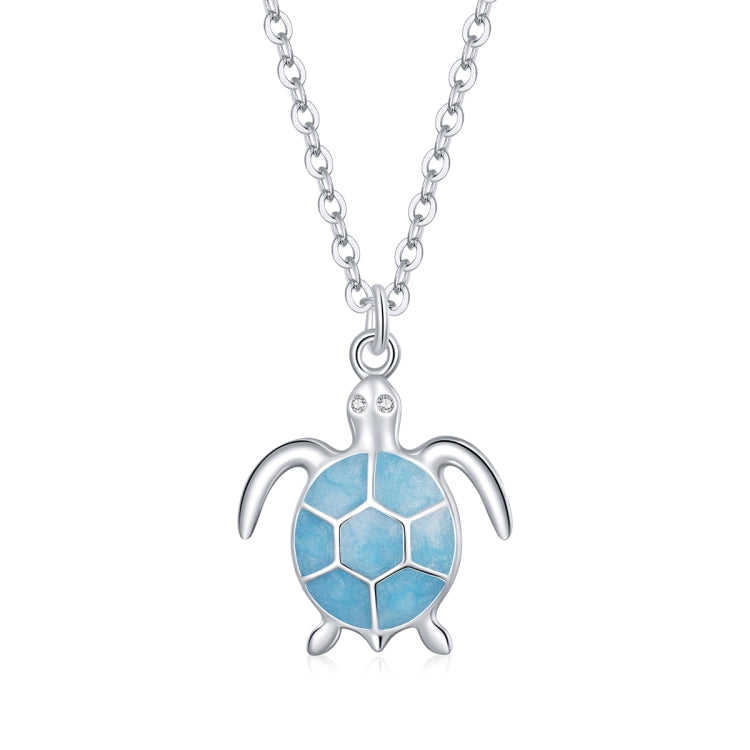 Gioielli con collana da donna in tartaruga blu in argento sterling S925, Turtle