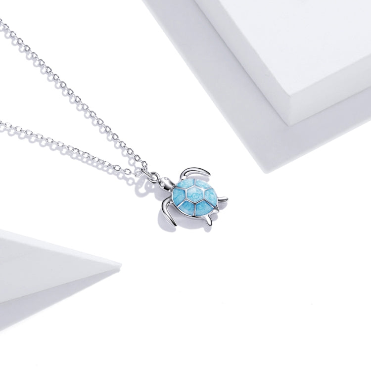 Gioielli con collana da donna in tartaruga blu in argento sterling S925, Turtle