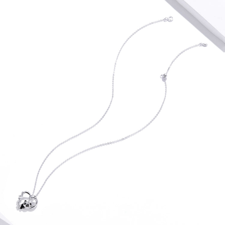 Gioielli con collana da donna panda a forma di cuore in argento sterling S925, Panda