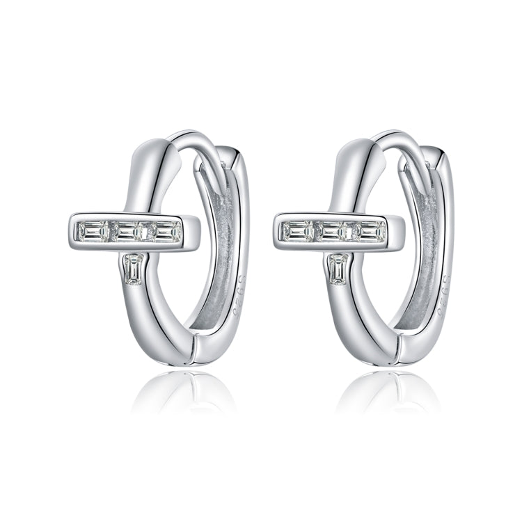 Orecchini da donna con fibbia per orecchio brillante in argento sterling S925, Shining Ear Buckle