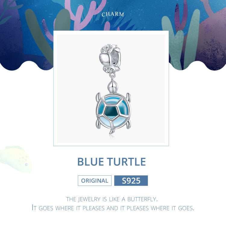 Accessori per collana braccialetto fai da te con ciondolo tartaruga blu in argento sterling S925, Blue Turtle