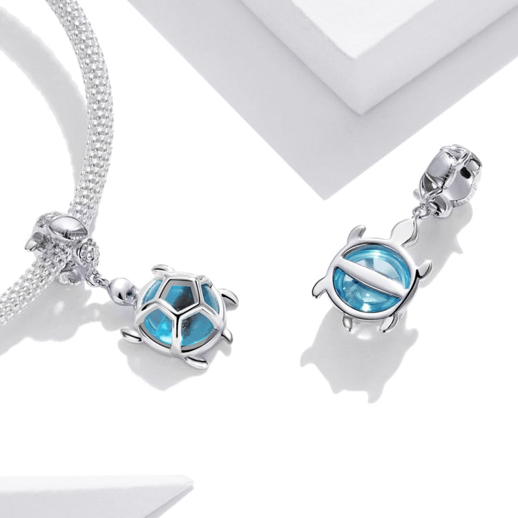 Accessori per collana braccialetto fai da te con ciondolo tartaruga blu in argento sterling S925, Blue Turtle