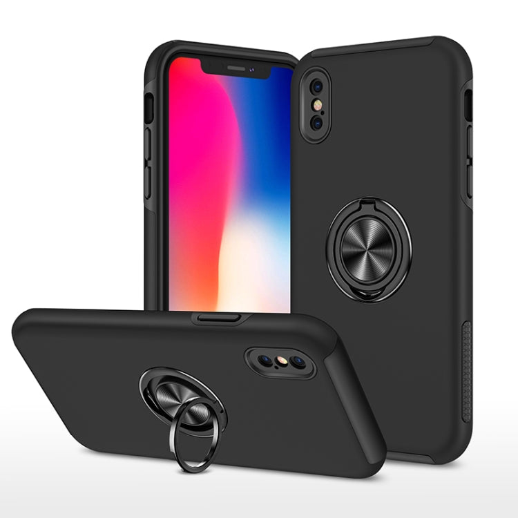 Custodia protettiva magnetica antiurto PC + TPU con supporto per anello invisibile, For iPhone XS / X, For iPhone XR, For iPhone XS Max, For iPhone 11