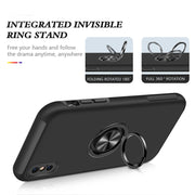 Custodia protettiva magnetica antiurto PC + TPU con supporto per anello invisibile, For iPhone XS / X, For iPhone XR, For iPhone XS Max, For iPhone 11