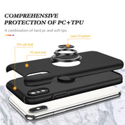 Custodia protettiva magnetica antiurto PC + TPU con supporto per anello invisibile, For iPhone XS / X, For iPhone XR, For iPhone XS Max, For iPhone 11