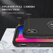 Custodia protettiva magnetica antiurto PC + TPU con supporto per anello invisibile, For iPhone XS / X, For iPhone XR, For iPhone XS Max, For iPhone 11