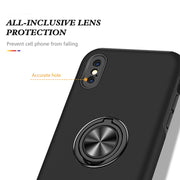 Custodia protettiva magnetica antiurto PC + TPU con supporto per anello invisibile, For iPhone XS / X, For iPhone XR, For iPhone XS Max, For iPhone 11
