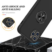 Custodia protettiva magnetica antiurto PC + TPU con supporto per anello invisibile, For iPhone 11 Pro, For iPhone 11 Pro Max, For iPhone 12 mini, For iPhone 12