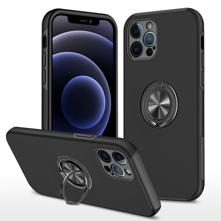 Custodia protettiva magnetica antiurto PC + TPU con supporto per anello invisibile, For iPhone 12 Pro, For iPhone 12 Pro Max