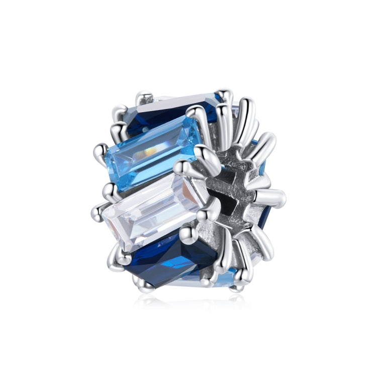 Accessori per collana braccialetto fai-da-te con zirconi cubici blu in argento sterling S925, Blue Cube